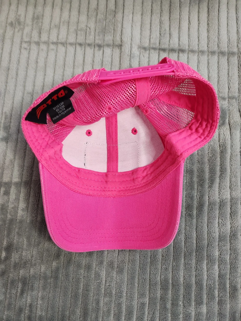 Turbo Cone Pink Mesh Trucker Hat youth one size